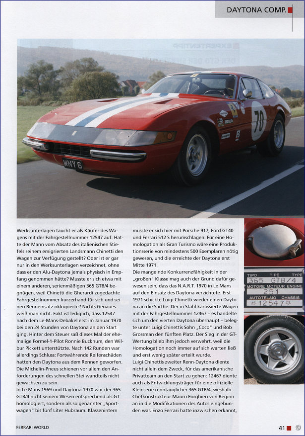 Bericht Ferrari 365 GTB/4 Daytona Competizione