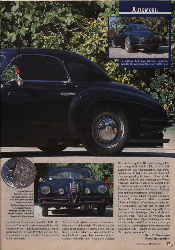 Bericht Oldtimer Markt Alfa Romeo 6C 2500 SS